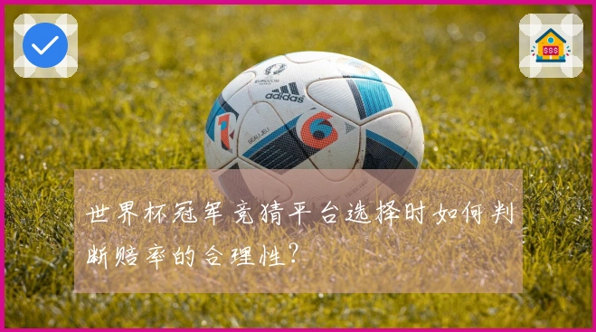 世界杯冠军竞猜平台选择时如何判断赔率的合理性？